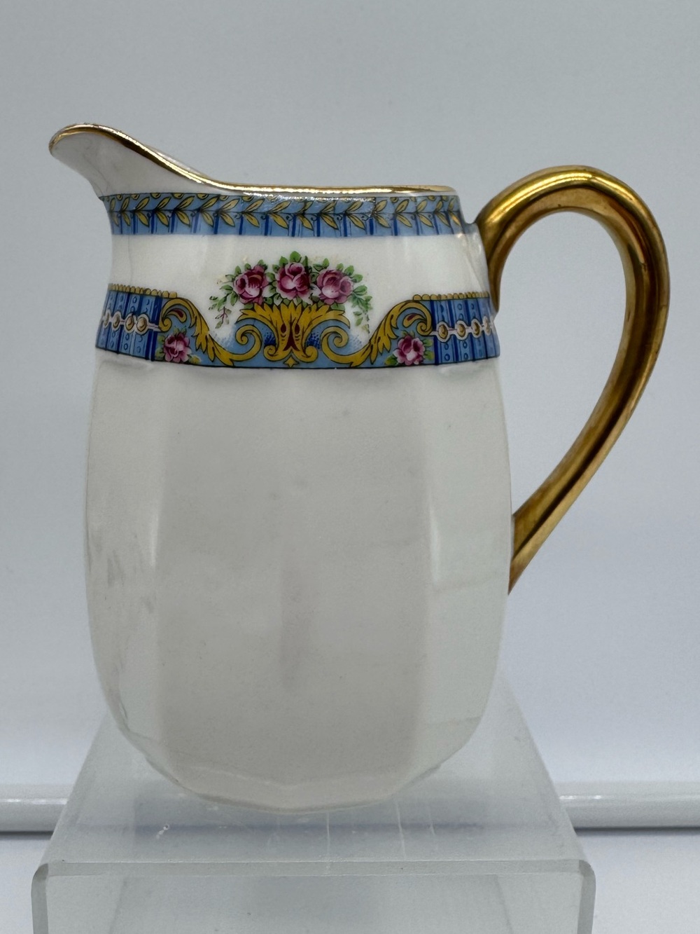 Vintage Limoges France Jean Boyer Porcelain Creamer Gold Floral